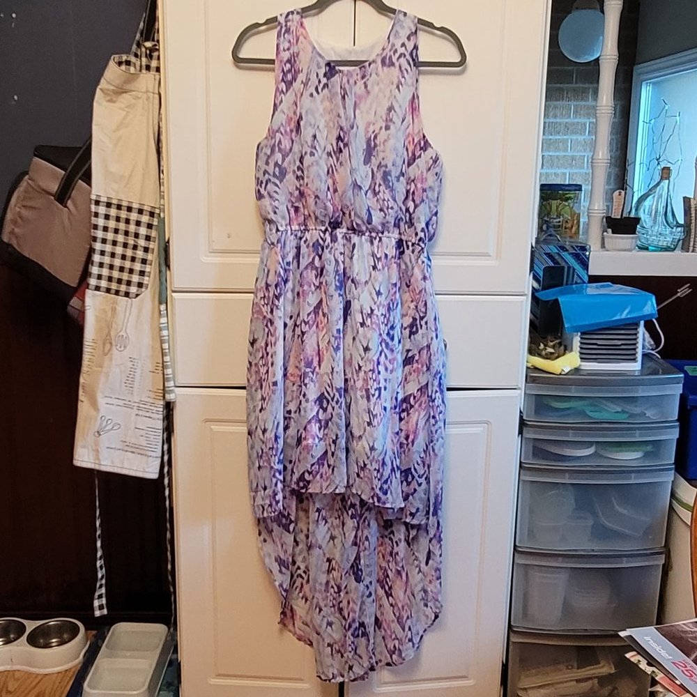 Blue and Purple High Low Dress